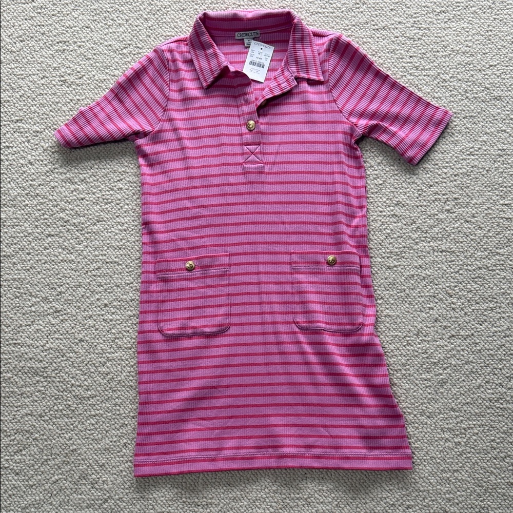 Crewcuts Pink and Purple Striped Polo Dress